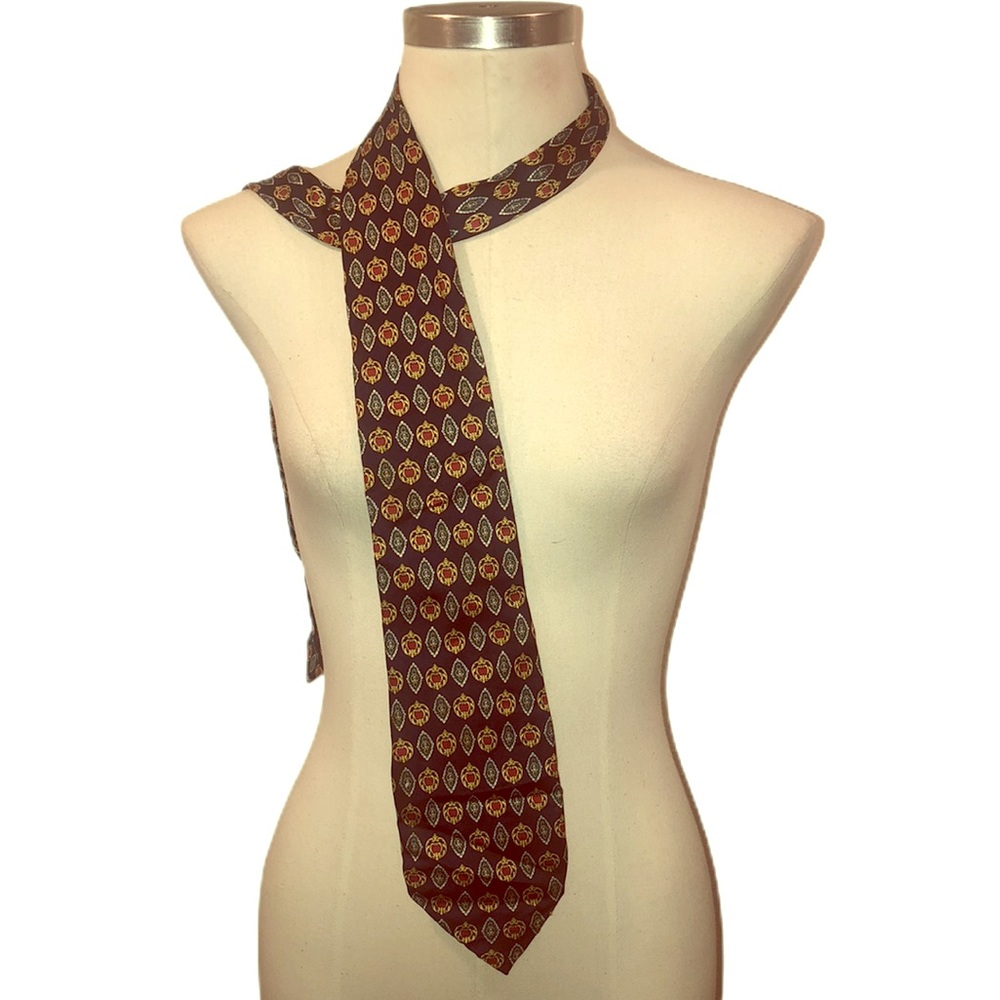 VINTAGE FENDI MENS SILK TIE 70s 80s DIAMONd